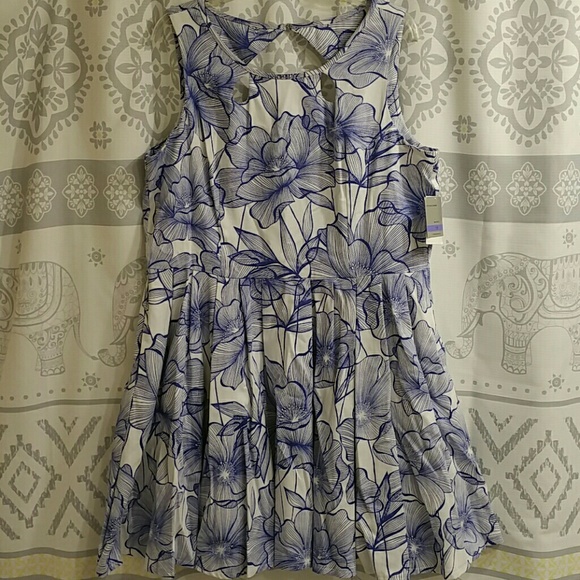 jcpenney blue and white dress